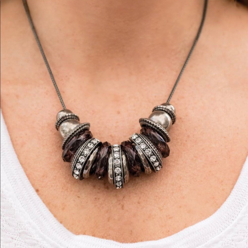 Brass and gunmetal necklace